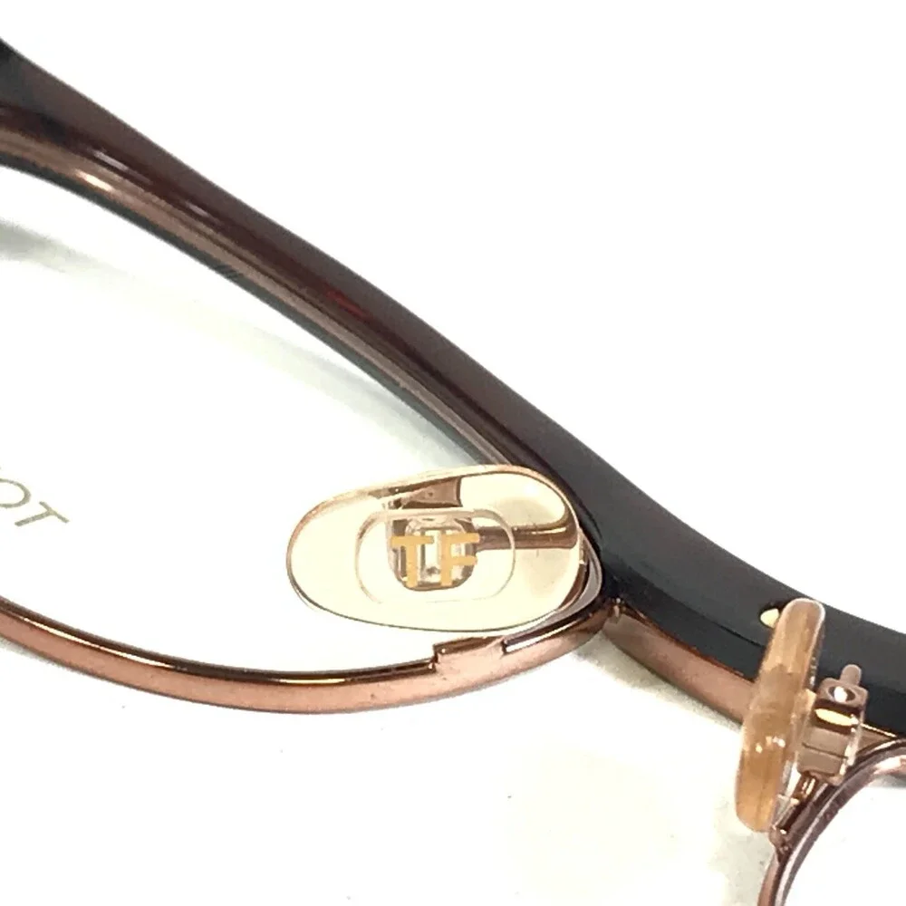 Tom Ford Eyeglasses Frames TF5076 U60 Brown Gold Cat Eye Full Rim 51-16-135